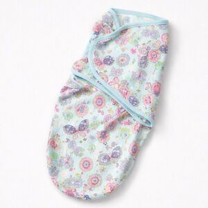 Swaddle me mint green with flower and butterfly print cotton swaddle Size small